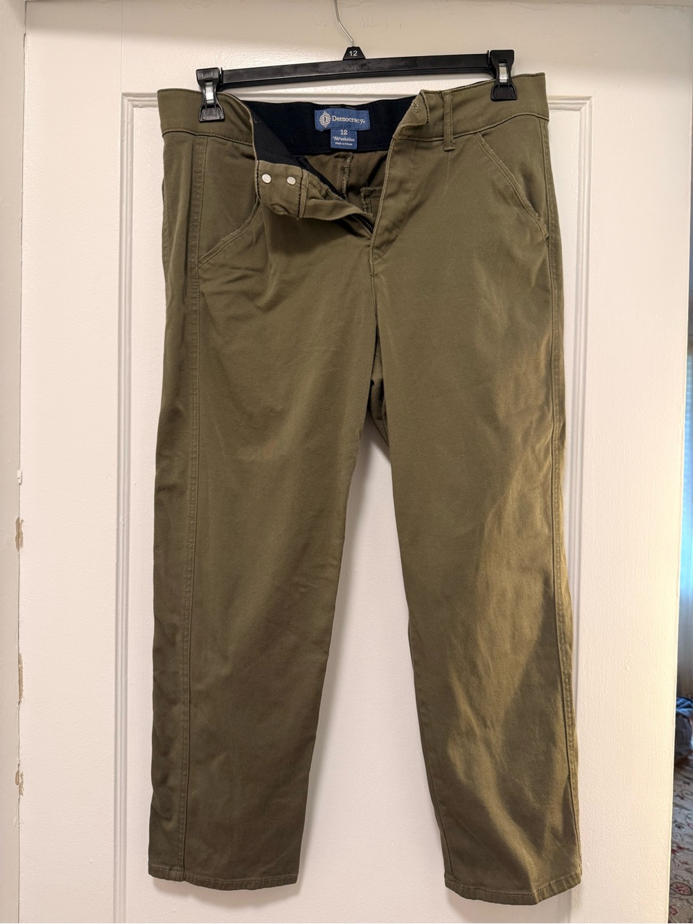 Democracy Olive Green Cropped Chinos
